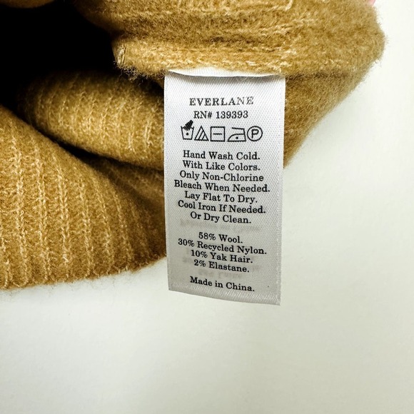 Everlane NWT The Cozy Stretch Tank Yak Wool Blend in Camel Size Small - Picture 5 of 6